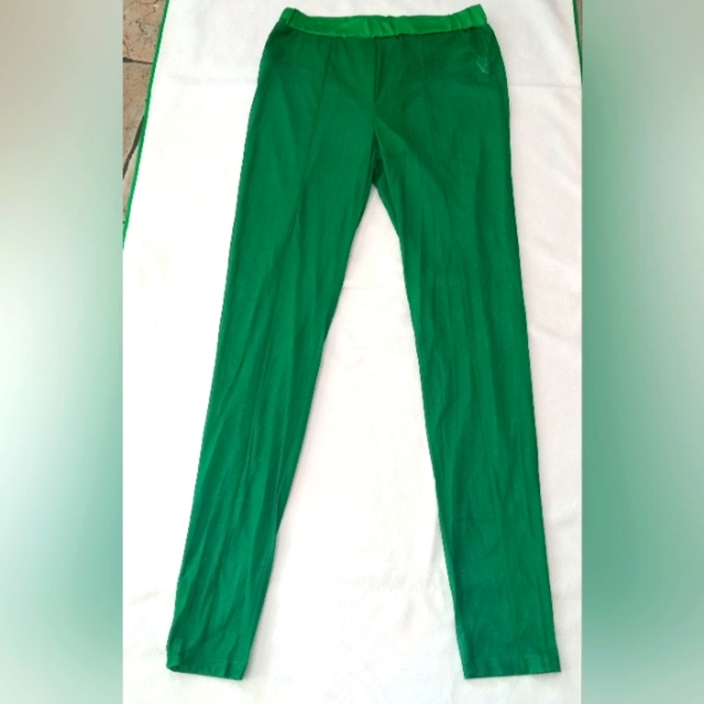 Green Leggings Sheer Elastic Waist w/Panty Attached too Legging